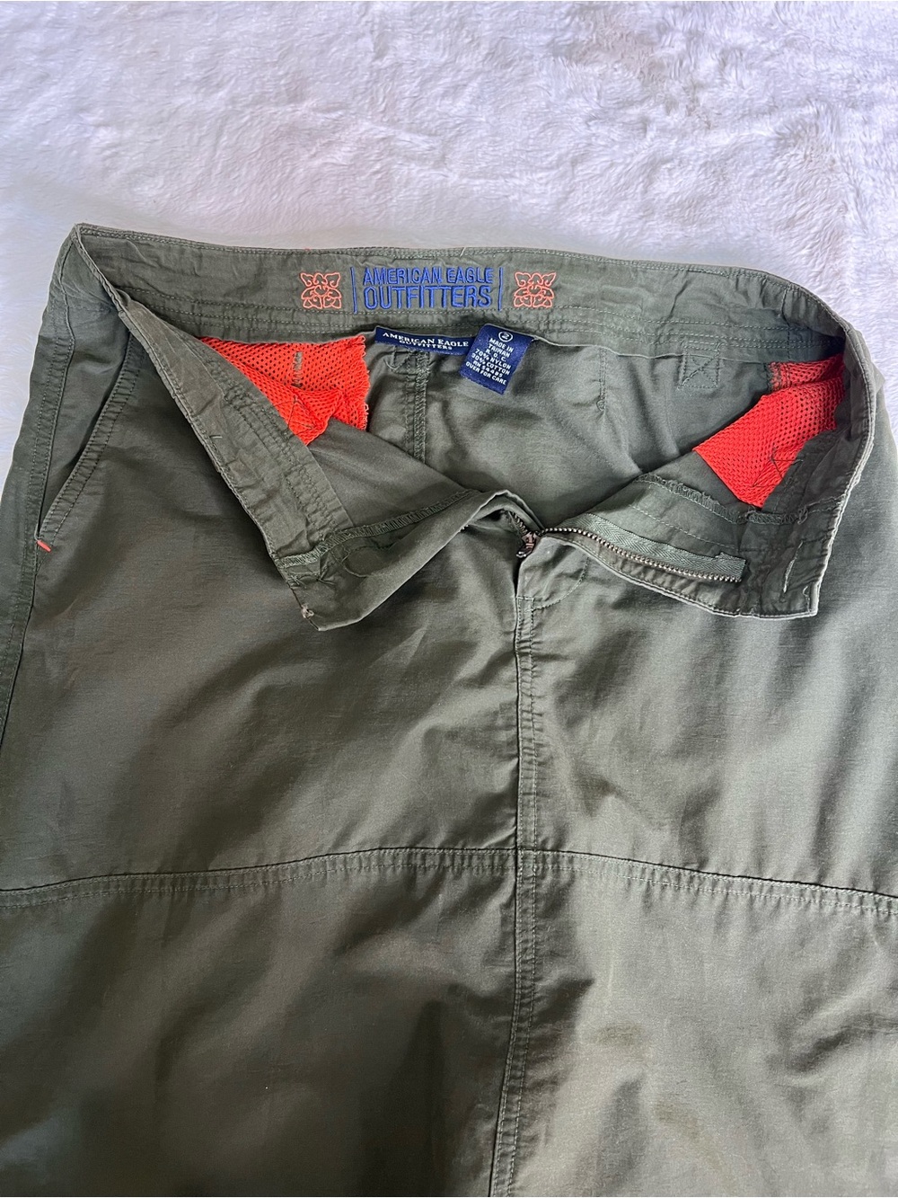 Vintage American Eagle Olive Cargo Maxi Skirt Size 2 90s Utility - Picture 9 of 10